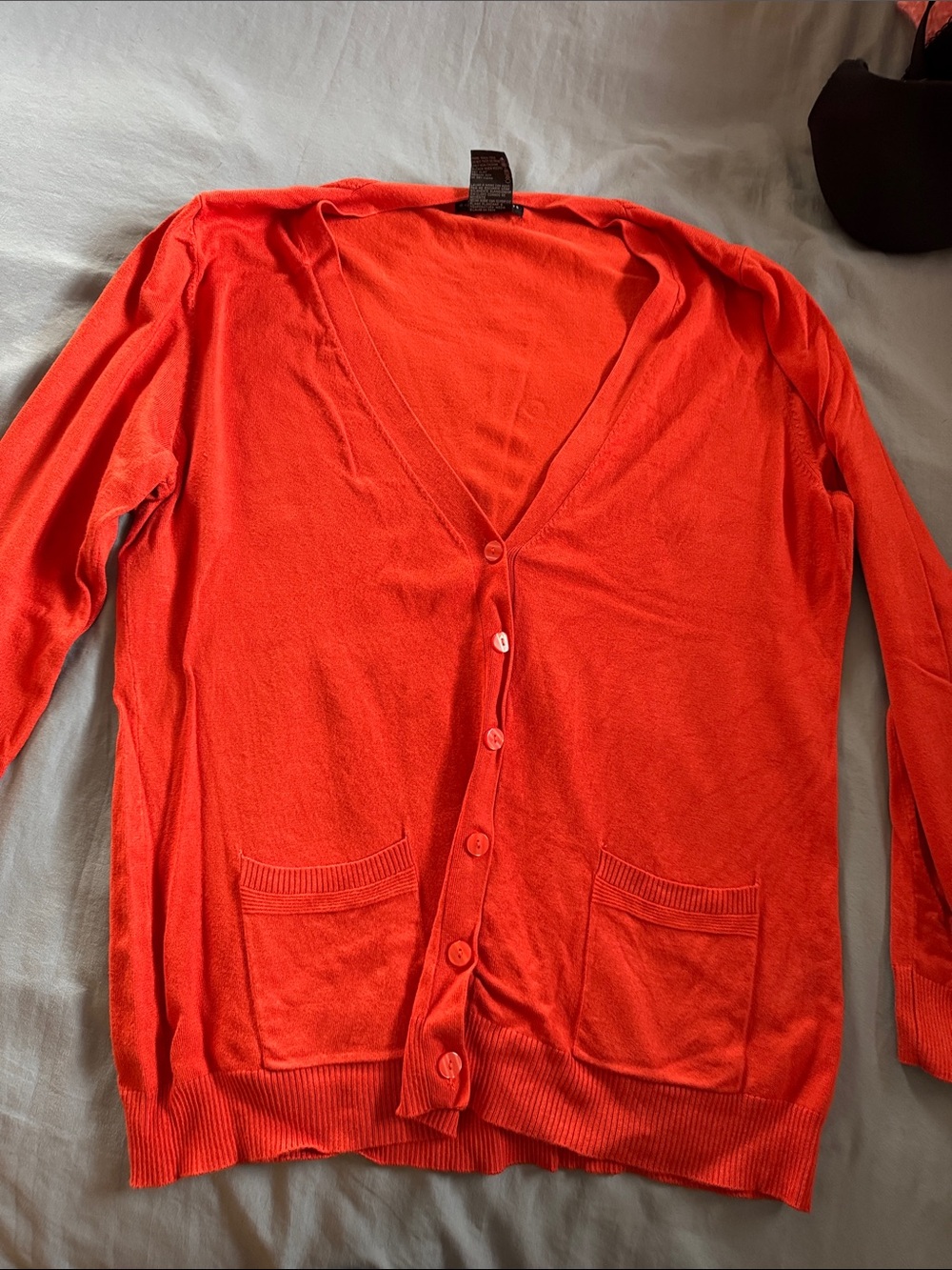 Grace Elements Red Long-Sleeve V-Neck Button Cardigan - Picture 1 of 3